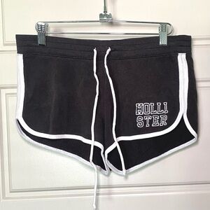 Y2K Hollister Black and White Cotton Athletic Shorts